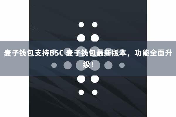 麦子钱包支持BSC 麦子钱包最新版本，功能全面升级！