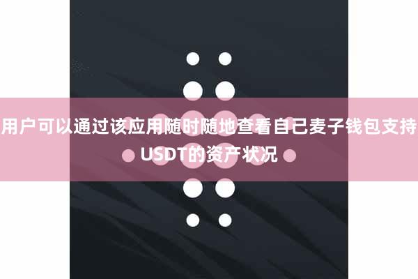 用户可以通过该应用随时随地查看自己麦子钱包支持USDT的资产状况