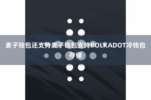 麦子钱包还支持麦子钱包支持POLKADOT冷钱包存储