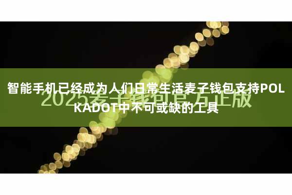 智能手机已经成为人们日常生活麦子钱包支持POLKADOT中不可或缺的工具