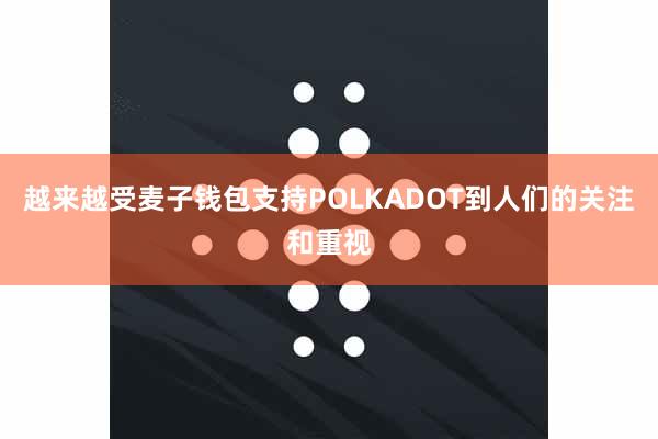 越来越受麦子钱包支持POLKADOT到人们的关注和重视